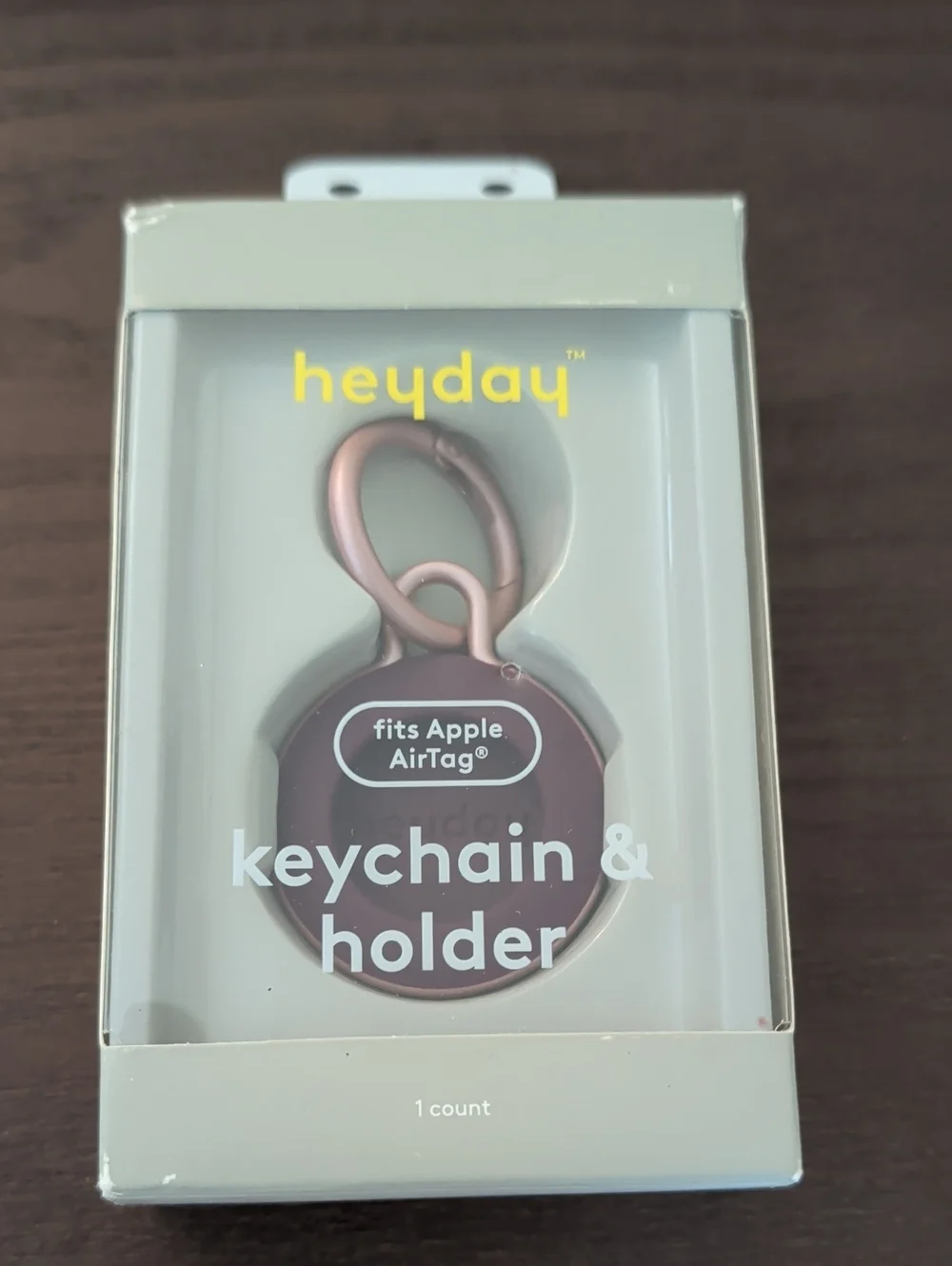 NEW heyday Plum &  Rose Gold AirTag Keychain Holder